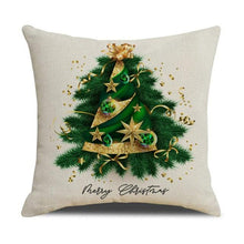 Load image into Gallery viewer, Christmas Green Stripe Pattern Cotton Linen Throw Pillow Christmas Stripe Pillow Cases Christmas Green Decorative Cushion Cover Cotton Linen Pillowcase Indoor Sofa Decorations Home Sofa Decorative Pillowcase 45X45CM