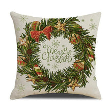 Load image into Gallery viewer, Christmas Green Stripe Pattern Cotton Linen Throw Pillow Christmas Stripe Pillow Cases Christmas Green Decorative Cushion Cover Cotton Linen Pillowcase Indoor Sofa Decorations Home Sofa Decorative Pillowcase 45X45CM