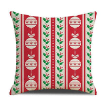 Load image into Gallery viewer, Christmas Green Stripe Pattern Cotton Linen Throw Pillow Christmas Stripe Pillow Cases Christmas Green Decorative Cushion Cover Cotton Linen Pillowcase Indoor Sofa Decorations Home Sofa Decorative Pillowcase 45X45CM