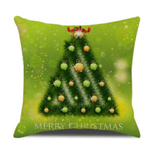 Load image into Gallery viewer, Christmas Green Stripe Pattern Cotton Linen Throw Pillow Christmas Stripe Pillow Cases Christmas Green Decorative Cushion Cover Cotton Linen Pillowcase Indoor Sofa Decorations Home Sofa Decorative Pillowcase 45X45CM