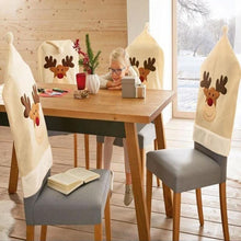 将图片加载到图库查看器,Christmas Hat Chair Cover Xmas Santa Claus Deer Elk Dining Chair Covers for Kitchen Placemat Dining Seat Christmas Home Decor r Back Cover Removable Washable Chair Protector Cover For Kitchen Dining Room Chairs and Living Room 50x60cm