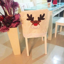 将图片加载到图库查看器,Christmas Hat Chair Cover Xmas Santa Claus Deer Elk Dining Chair Covers for Kitchen Placemat Dining Seat Christmas Home Decor r Back Cover Removable Washable Chair Protector Cover For Kitchen Dining Room Chairs and Living Room 50x60cm