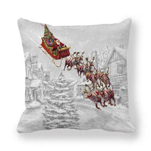 将图片加载到图库查看器,Christmas Pillowcase Holiday Decoration Christmas Santa Pillow Covers Santa Claus Pillow Covers Christmas Sofa Throw Pillow Home Cushion Cover Christmas Snowman Print Pillowcase Letter 45x45CM