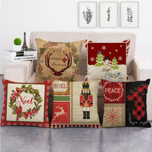 Load image into Gallery viewer, Christmas Pillowcase Sofa Cushion Cover Christmas Pillow Covers Merry Christmas Series Santa Claus Snowman With Xmas Gift Decorations Throw Pillow Linen Pillow Case 45x45CM
