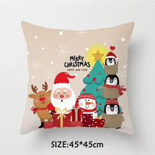 将图片加载到图库查看器,Christmas Pillowcase Tree Santa Claus Cushion Cover Christmas Pillow Case Decorative Santa Claus Xmas Throw Pillowcase Cotton Linen Square Cushion Pillow Covers