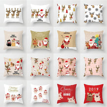 将图片加载到图库查看器,Christmas Pillowcase Tree Santa Claus Cushion Cover Christmas Pillow Case Decorative Santa Claus Xmas Throw Pillowcase Cotton Linen Square Cushion Pillow Covers