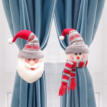 Load image into Gallery viewer, Christmas Plaid Curtain Buckle Santa Snowman Curtain Tiebacks Tie Rope Christmas Decor Curtain Buckle Bandage Curtain Tieback Santa Curtain Buckle Tieback Curtain Holder Fastener Doll Wine Bottle Topper For Home Window Decorations Christmas Ornaments