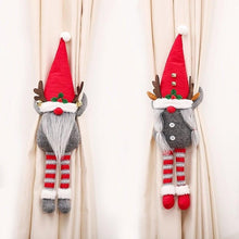 Load image into Gallery viewer, Christmas Plaid Curtain Buckle Santa Snowman Curtain Tiebacks Tie Rope Christmas Decor Curtain Buckle Bandage Curtain Tieback Santa Curtain Buckle Tieback Curtain Holder Fastener Doll Wine Bottle Topper For Home Window Decorations Christmas Ornaments
