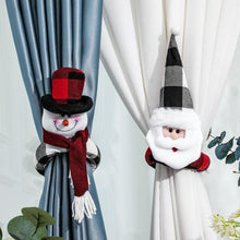 Load image into Gallery viewer, Christmas Plaid Curtain Buckle Santa Snowman Curtain Tiebacks Tie Rope Christmas Decor Curtain Buckle Bandage Curtain Tieback Santa Curtain Buckle Tieback Curtain Holder Fastener Doll Wine Bottle Topper For Home Window Decorations Christmas Ornaments