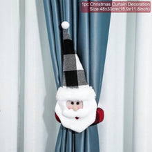 Load image into Gallery viewer, Christmas Plaid Curtain Buckle Santa Snowman Curtain Tiebacks Tie Rope Christmas Decor Curtain Buckle Bandage Curtain Tieback Santa Curtain Buckle Tieback Curtain Holder Fastener Doll Wine Bottle Topper For Home Window Decorations Christmas Ornaments
