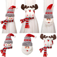 Load image into Gallery viewer, Christmas Plaid Curtain Buckle Santa Snowman Curtain Tiebacks Tie Rope Christmas Decor Curtain Buckle Santa Claus Holdback Decor Snowman Drapes Holder For Home Window Xmas Ornaments Gift