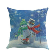 Load image into Gallery viewer, Christmas Printing Sofa Bed Home Decor Pillow Cover Pillow Case Holiday Decorative Christmas Throw Pillows Cotton Linen Winter Snowman Wolf Deer Pillow Covers Cases for Home