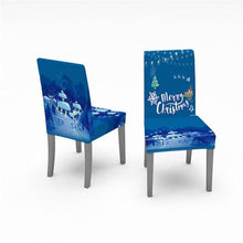 Load image into Gallery viewer, Christmas Removable Washable Dining Room Chair Protector Slipcovers for Christmas Home Decor Holiday Seat Cover Christmas Chair Covers Santa Printed Elastic Stretch Dining Chairs Chair Slipcover Kitchen Seat Cover Home Decor