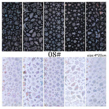 将图片加载到图库查看器,Christmas Silver Snowflakes Nail Art Foil Transfer Glitter Stickers 3D Nail Art Decals Designer Manicuring Decoration Xmas Gift Nails Snowflake Nail Art Stickers Decals Christmas Nail 3D Self Adhesive Nail Stickers for Acrylic Nails Snowflake