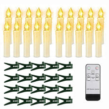 将图片加载到图库查看器,Christmas Tree Clip Candle Warm White Battery Operated Waterproof LED Flameless Taper Ivory Floating Candles with Remote Timer Ideal For Home Flameless Flashing With Remote And Suction Cup LED Candles For Halloween Birthday Garden Decoration