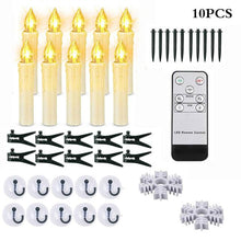 将图片加载到图库查看器,Christmas Tree Clip Candle Warm White Battery Operated Waterproof LED Flameless Taper Ivory Floating Candles with Remote Timer Ideal For Home Flameless Flashing With Remote And Suction Cup LED Candles For Halloween Birthday Garden Decoration