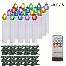 将图片加载到图库查看器,Christmas Tree Clip Candle Warm White Battery Operated Waterproof LED Flameless Taper Ivory Floating Candles with Remote Timer Ideal For Home Flameless Flashing With Remote And Suction Cup LED Candles For Halloween Birthday Garden Decoration