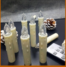 将图片加载到图库查看器,Christmas Tree Clip Candle Warm White Battery Operated Waterproof LED Flameless Taper Ivory Floating Candles with Remote Timer Ideal For Home Flameless Flashing With Remote And Suction Cup LED Candles For Halloween Birthday Garden Decoration