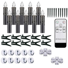 将图片加载到图库查看器,Christmas Tree Clip Candle Warm White Battery Operated Waterproof LED Flameless Taper Ivory Floating Candles with Remote Timer Ideal For Home Flameless Flashing With Remote And Suction Cup LED Candles For Halloween Birthday Garden Decoration