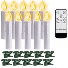 将图片加载到图库查看器,Christmas Tree Clip Candle Warm White Battery Operated Waterproof LED Flameless Taper Ivory Floating Candles with Remote Timer Ideal For Home Flameless Flashing With Remote And Suction Cup LED Candles For Halloween Birthday Garden Decoration