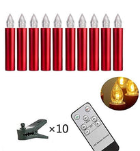 将图片加载到图库查看器,Christmas Tree Clip LED Candle Waterproof LED Flameless Taper Ivory Floating Candles with Remote Timer and Dimmable, Ideal for Home Indoor Outdoor Christmas Trees Lamp Simulation Flame Light Warm Candle Family Party Birthday Party Decorated With Candles