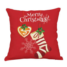 Load image into Gallery viewer, Christmas Xmas Red Pillow Case Tree Decoration Xmas Series Cushion Cover Case Pillow Zippered Square Pillowcase Santa Claus Cushion Cover Christmas Decorations For Home Snowman 45x45CM