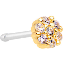 Load image into Gallery viewer, 20G 1/4 Clear CZ Gem Gold Tone Cute Cluster Nose Bone