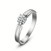 Load image into Gallery viewer, Classic 4-prong Set Round Zirconia Ring For Women