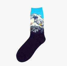 将图片加载到图库查看器,Classic Autumn Winter Retro Personality Art Van Gogh Mural World Famous Oil Painting Female Sock For Men And Women