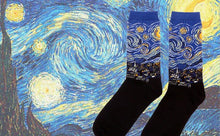 将图片加载到图库查看器,Classic Autumn Winter Retro Personality Art Van Gogh Mural World Famous Oil Painting Female Sock For Men And Women