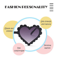 Load image into Gallery viewer, Classic Children's Fashionable Cute Heart-Shaped Sunglasses Designer Personalized Flower Love Baby Sunglasses Block 90% Of UVB and UVA Rays over sized heart shaped sunglasses