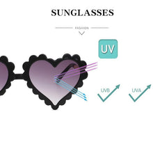 Load image into Gallery viewer, Classic Children's Fashionable Cute Heart-Shaped Sunglasses Designer Personalized Flower Love Baby Sunglasses Block 90% Of UVB and UVA Rays over sized heart shaped sunglasses