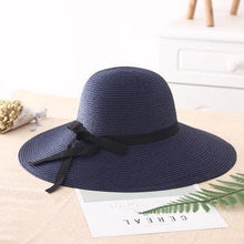 Load image into Gallery viewer, Classic Design Wide Elegant Hat New Simple Foldable Wide Floppy Girls Straw Hat Sun Hat Beach Women Summer Hat UV Protect Travel Cap Lady Cap Female Outdoor Summer Hat