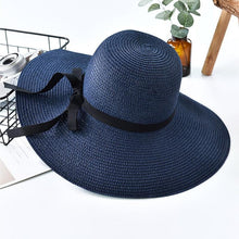 Load image into Gallery viewer, Classic Design Wide Elegant Hat New Simple Foldable Wide Floppy Girls Straw Hat Sun Hat Beach Women Summer Hat UV Protect Travel Cap Lady Cap Female Outdoor Summer Hat