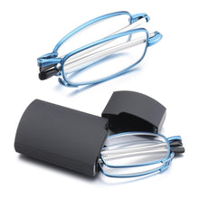 Load image into Gallery viewer, Classic Fashionable Folding Reading Glasses With Case For Men Women Telescopic Rotation Eyeglasses Includes Glasses Case Blue Light Blocking Reading Glasses Folding Reading Glasses, Small Folding Readers for Men Women
