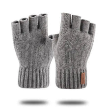 将图片加载到图库查看器,Classic Knitted Fingerless Winter Unisex Outdoor Gloves For Men Women Retro Soft Unisex Stretch Elastic Warm Half Finger Cycling Gloves
