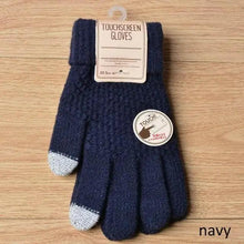 将图片加载到图库查看器,Classic Knitted Fingerless Winter Unisex Outdoor Gloves For Men Women Retro Soft Unisex Stretch Elastic Warm Half Finger Cycling Gloves