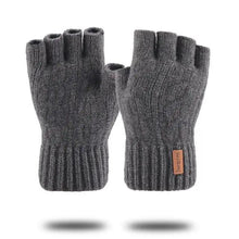 将图片加载到图库查看器,Classic Knitted Fingerless Winter Unisex Outdoor Gloves For Men Women Retro Soft Unisex Stretch Elastic Warm Half Finger Cycling Gloves