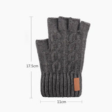 将图片加载到图库查看器,Classic Knitted Fingerless Winter Unisex Outdoor Gloves For Men Women Retro Soft Unisex Stretch Elastic Warm Half Finger Cycling Gloves