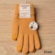 将图片加载到图库查看器,Classic Knitted Fingerless Winter Unisex Outdoor Gloves For Men Women Retro Soft Unisex Stretch Elastic Warm Half Finger Cycling Gloves