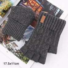 将图片加载到图库查看器,Classic Knitted Fingerless Winter Unisex Outdoor Gloves For Men Women Retro Soft Unisex Stretch Elastic Warm Half Finger Cycling Gloves