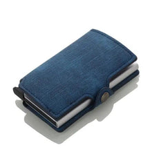 Load image into Gallery viewer, Classic Multifunction Automatic Aluminum Alloy Leather Credit Card Holder Retro New Pop-Up Card Ejector Business Wallets For Men