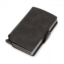 Load image into Gallery viewer, Classic Multifunction Automatic Aluminum Alloy Leather Credit Card Holder Retro New Pop-Up Card Ejector Business Wallets For Men