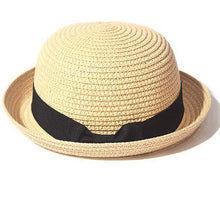 将图片加载到图库查看器,Classic Simple Female Hat For Summer Beach Hat Casual Lady Summer Solid Color Straw Hat Women Elegant Hat Traveling Hats UV Protection Sun Cap Women Flat Bowknot Design Cute Cap Girls Hat 56-58cm