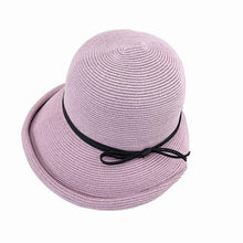 将图片加载到图库查看器,Classic Style Straw Hat Women Foldable Traveling Summer Women's Big Sun Hat Vintage Design Wide Side Straw Hat Female Summer Beach Hat Holiday Party Cap 56-58CM