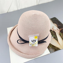 将图片加载到图库查看器,Classic Style Straw Hat Women Foldable Traveling Summer Women's Big Sun Hat Vintage Design Wide Side Straw Hat Female Summer Beach Hat Holiday Party Cap 56-58CM