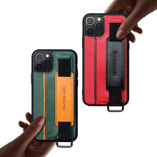 Load image into Gallery viewer, Classic Vintage Design Leather Belt Style With Strap Case for iPhone 14 13 12 Mini 11 Pro Max XS XR Max 8 7 6S Plus PU Leather Wristband Card Holder Full Cover Business Simple Iphone Case For Men And Women