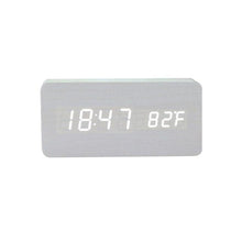 Load image into Gallery viewer, Clocks LED Wooden Alarm Clock Watch Wooden Wood Clock New Version LED Alarm Digital Desk Clock Adjustable Brightness, Alarm Time, Displays Time Date Temperature Table Voice Control Digital Wood Electronic Desktop Table