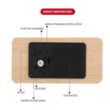 Load image into Gallery viewer, Clocks LED Wooden Alarm Clock Watch Wooden Wood Clock New Version LED Alarm Digital Desk Clock Adjustable Brightness, Alarm Time, Displays Time Date Temperature Table Voice Control Digital Wood Electronic Desktop Table