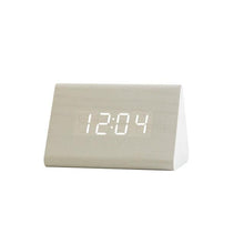 Load image into Gallery viewer, Clocks LED Wooden Alarm Clock Watch Wooden Wood Clock New Version LED Alarm Digital Desk Clock Adjustable Brightness, Alarm Time, Displays Time Date Temperature Table Voice Control Digital Wood Electronic Desktop Table